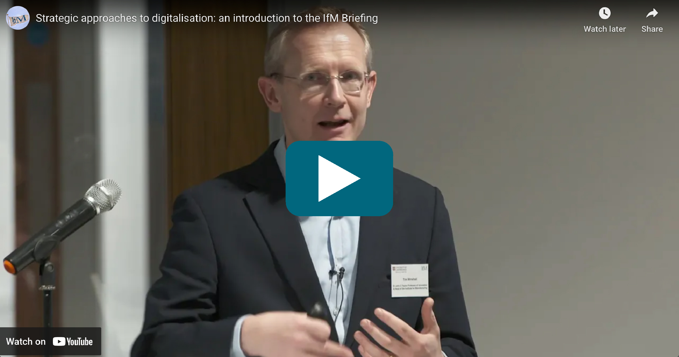 Video Thumbnail: Intro to IfM Briefing- Strategic approaches to digitisation