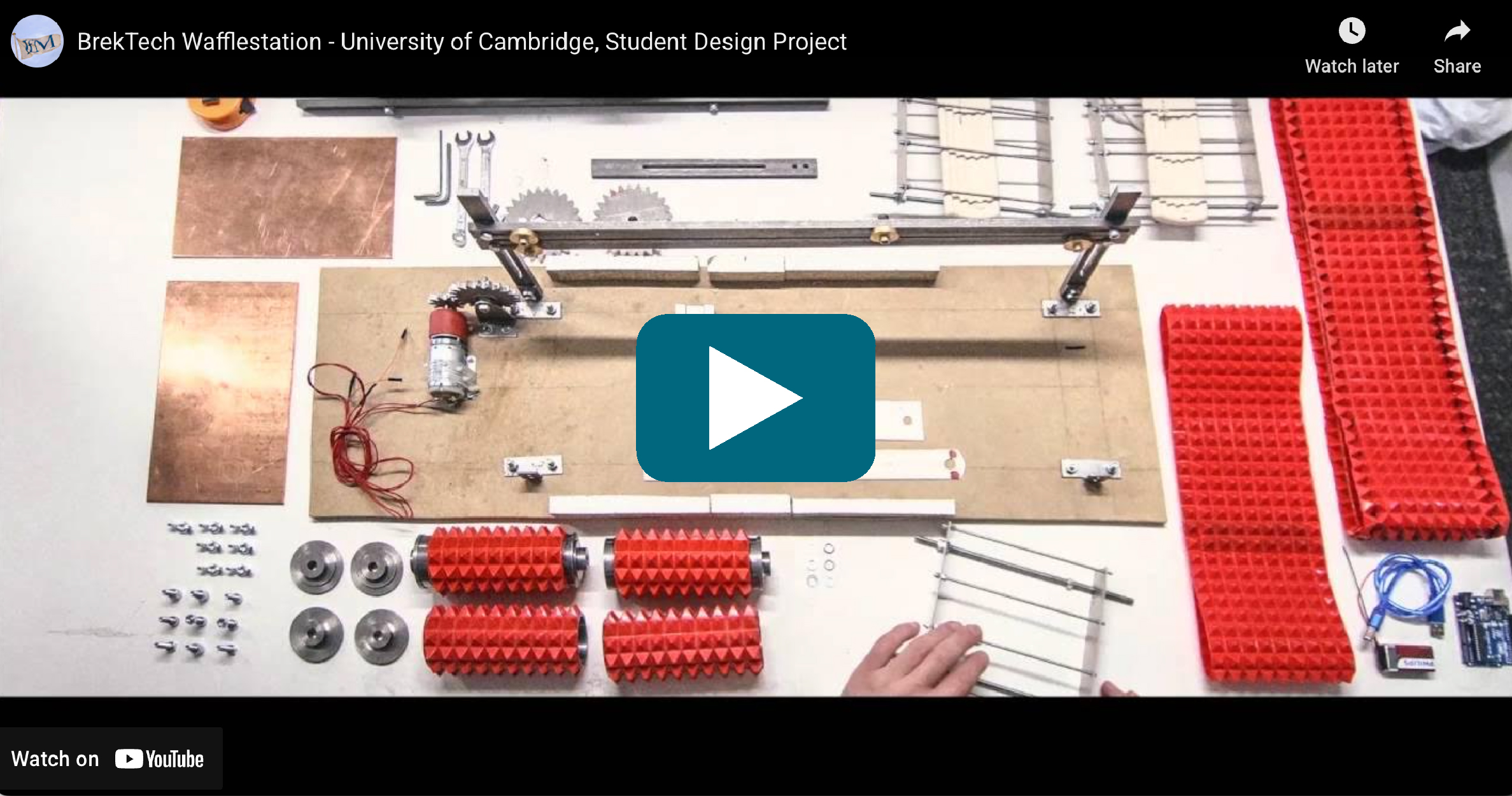 Video Thumbnail: Innovative waffle machine designed by IfM students competes for Dyson Award
