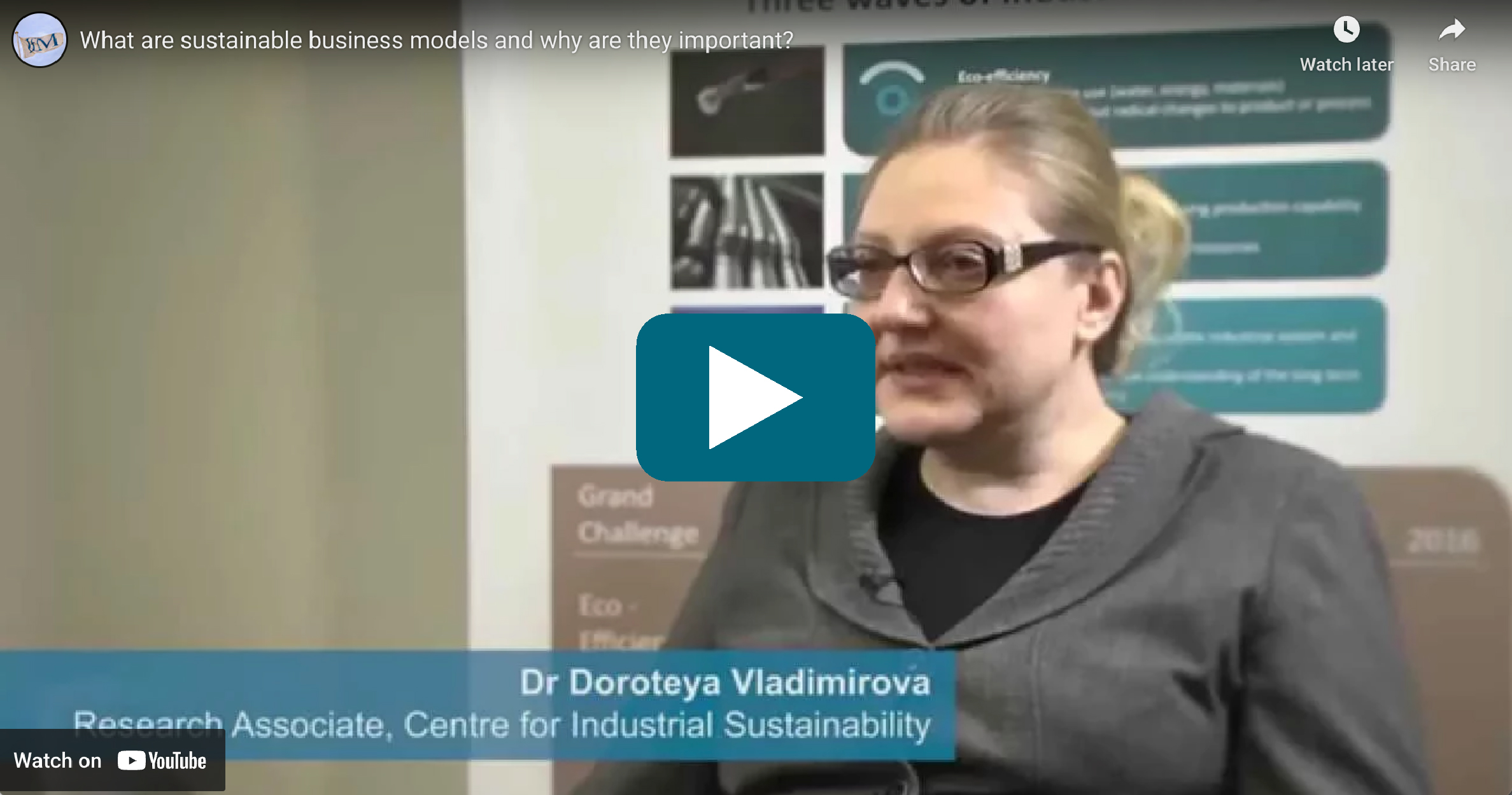 Video Thumbnail: Dr Doroteya Vladimirova explains sustainable business models