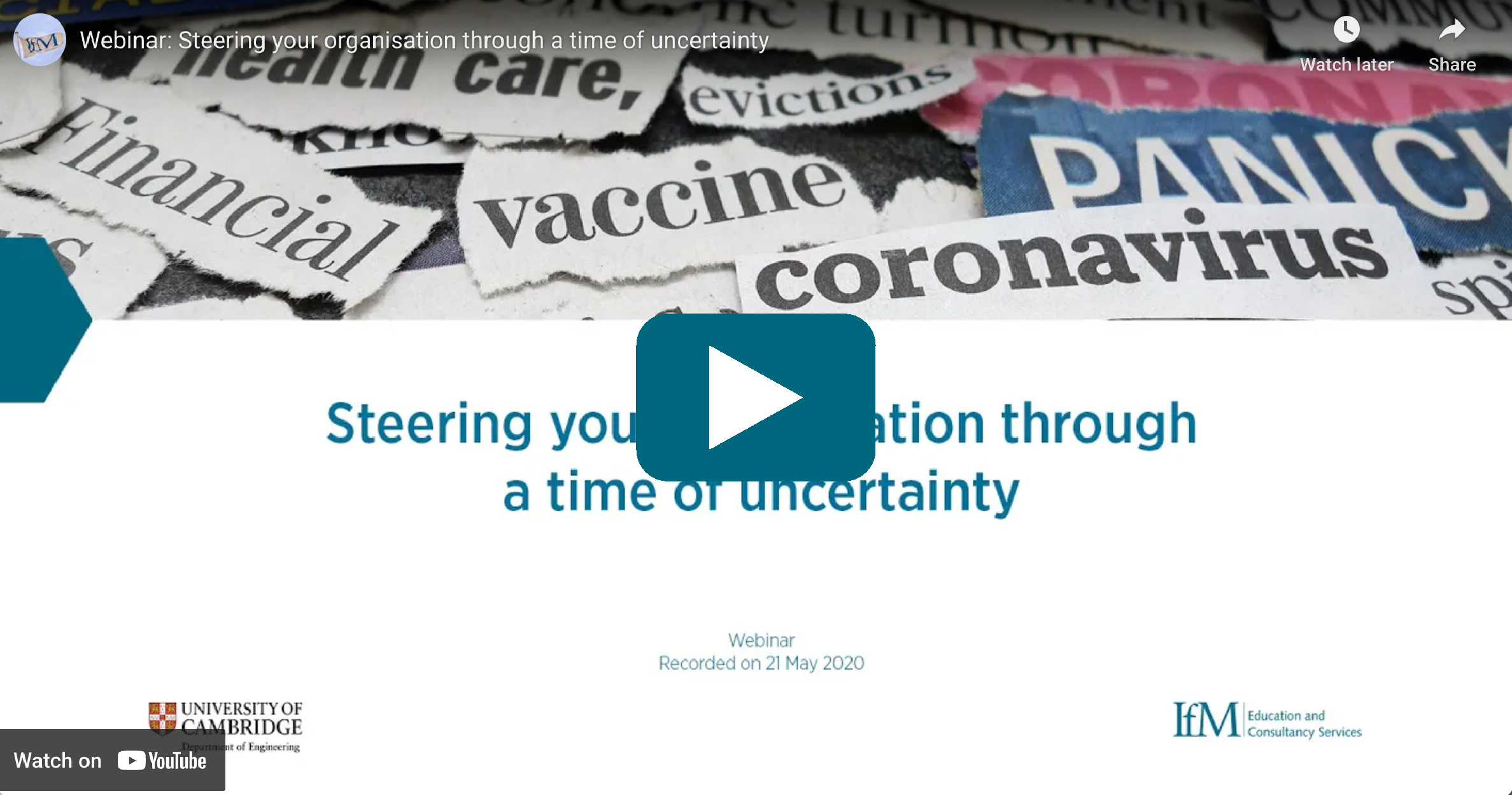 Video Thumbnail: Steering your organisation through a time of uncertainty