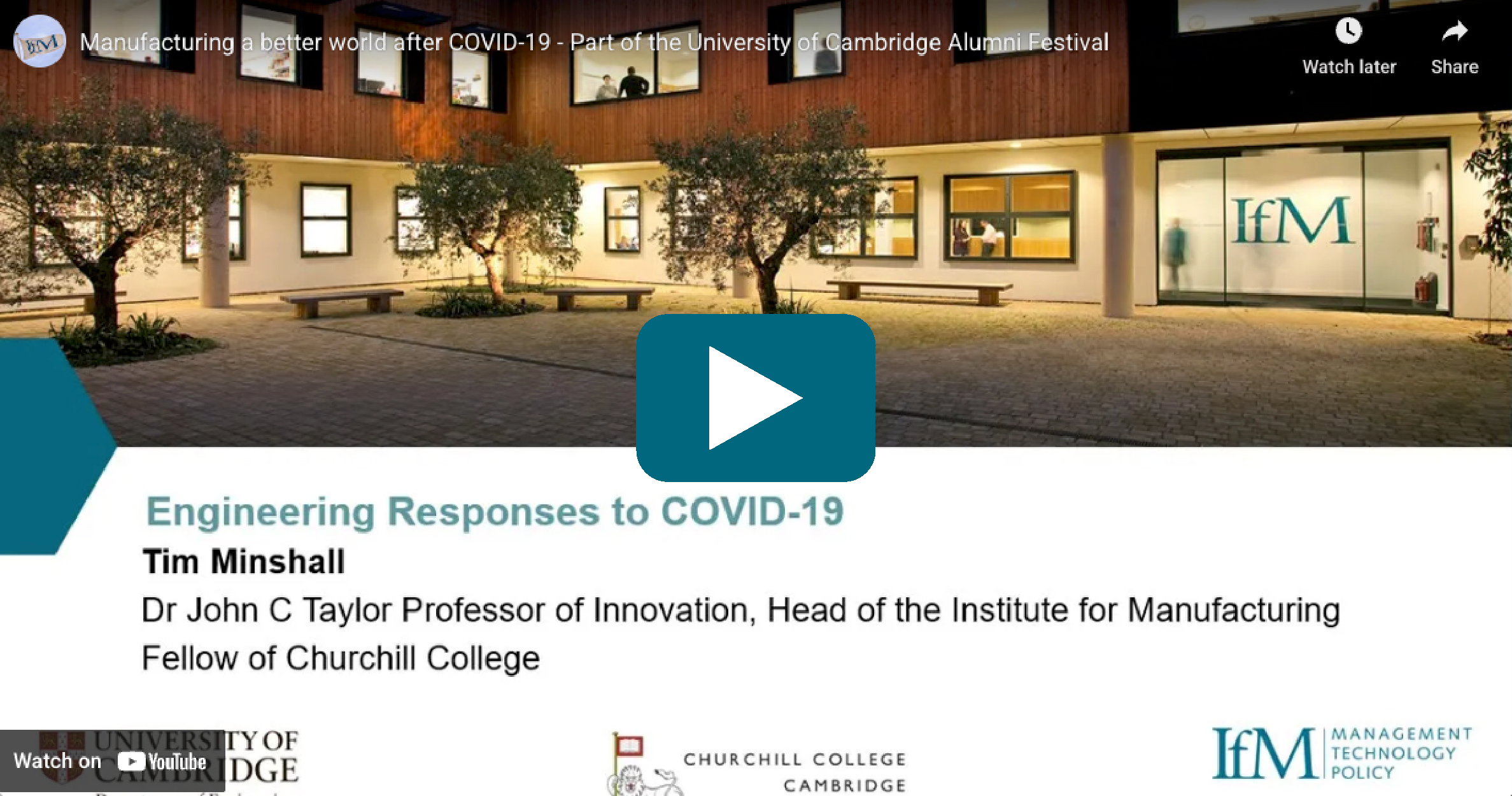 Video Thumbnail: Manufacturing a better world after COVID-19