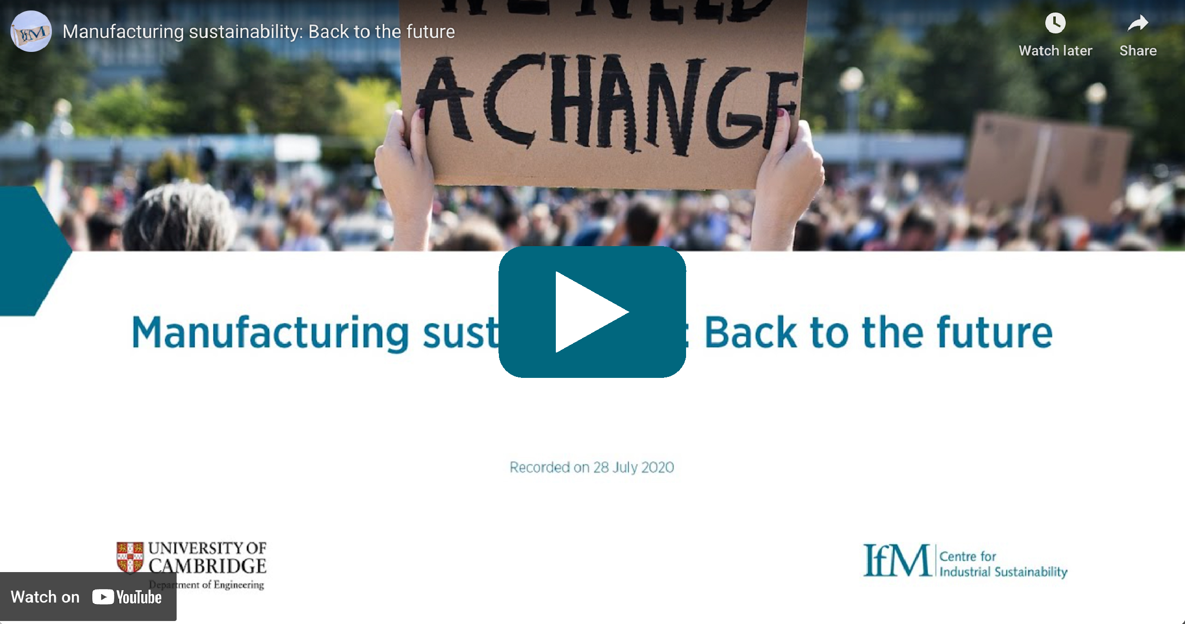 Video Thumbnail: Manufacturing sustainability: Back to the future