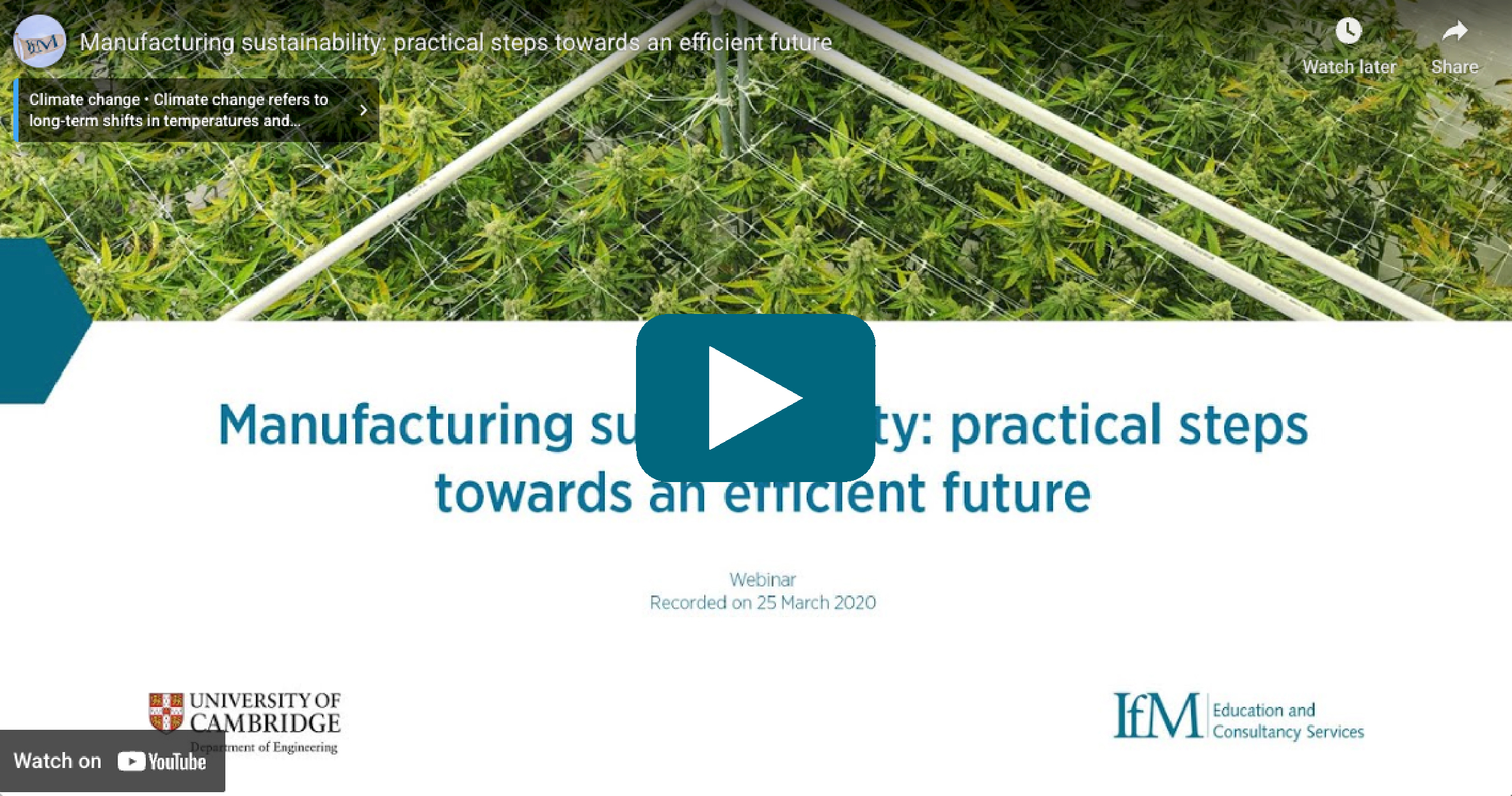 Video Thumbnail: Manufacturing sustainability: Practical steps towards an efficient future