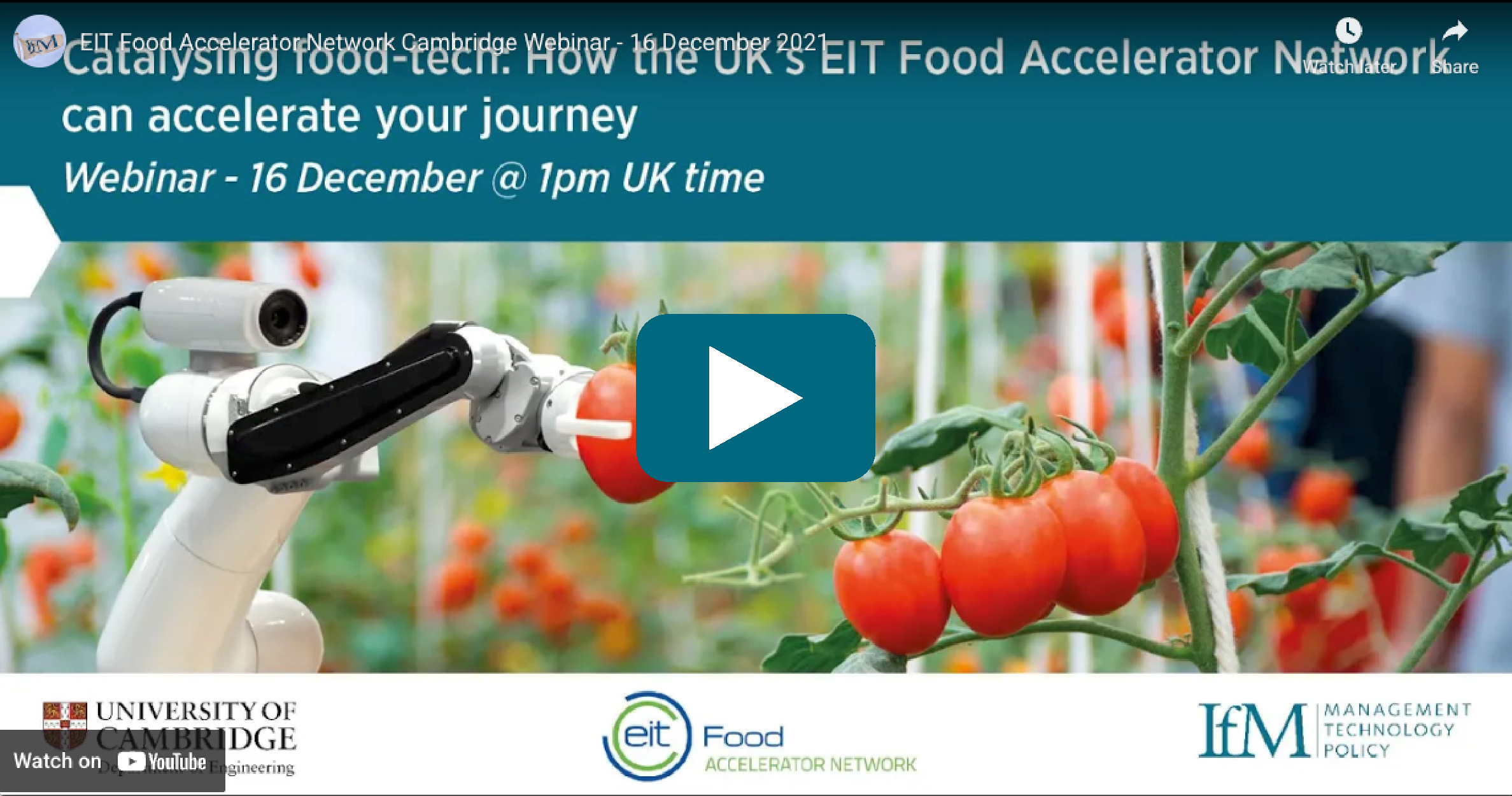 Video Thumbnail: How the EIT Food Accelerator Network can transform your start-up