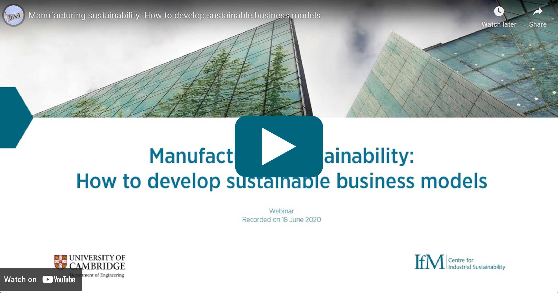 Video Thumbnail: Manufacturing sustainability: How to develop sustainable business models