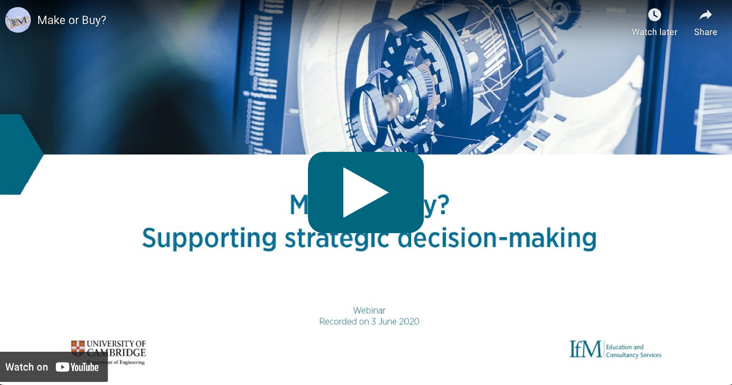 Video Thumbnail:  Make or buy: Supporting strategic decision-making