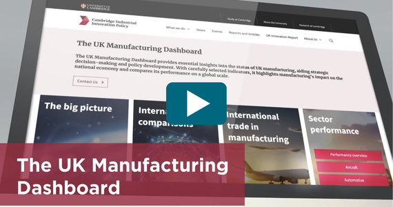 Image of the manufacturing dashboard on a computer screen