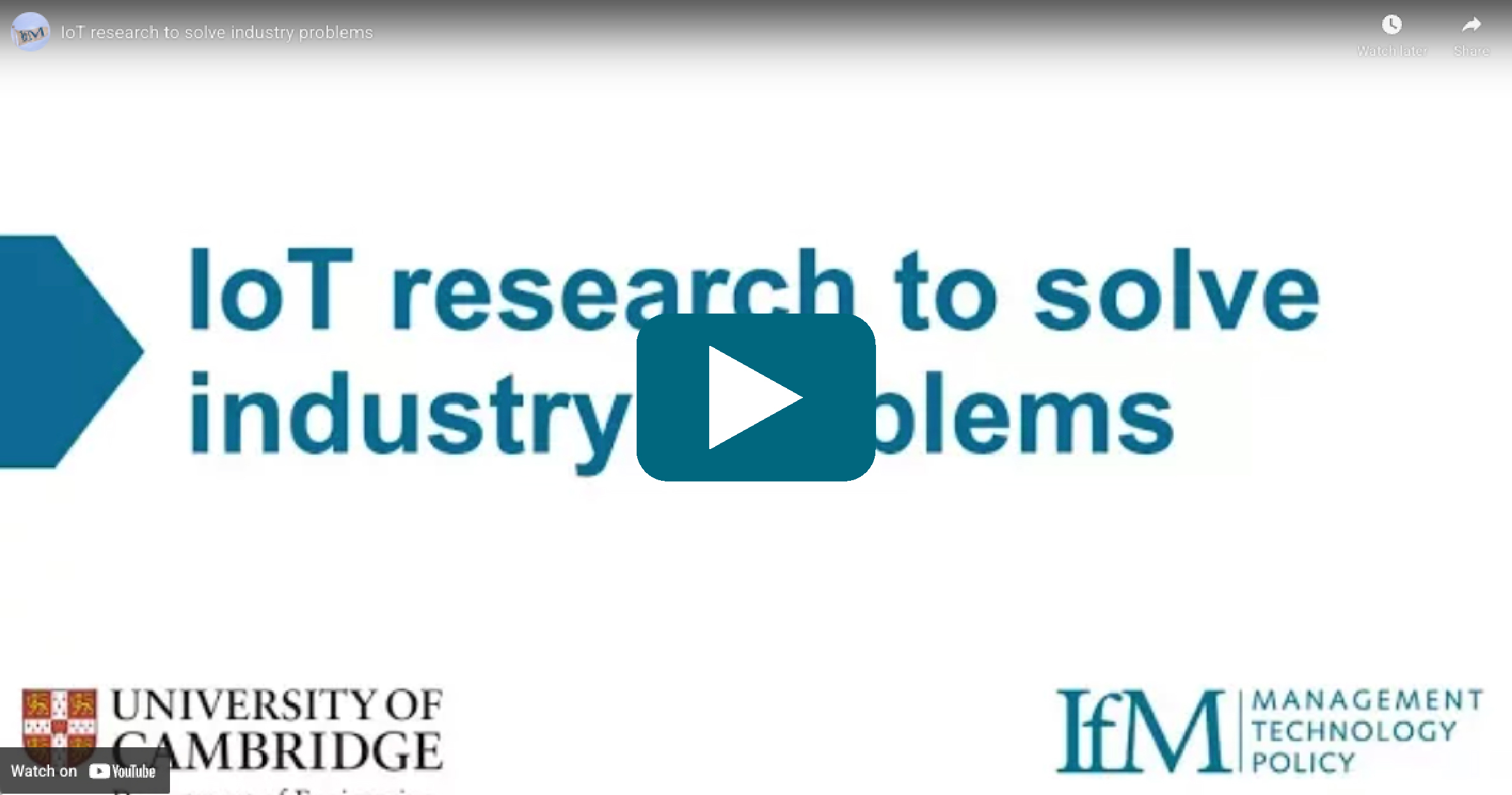 Video Thumbnail: IoT research to solve industry problems